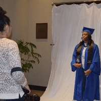 Student enjoying GradFest activity